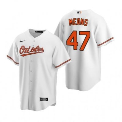 Mens Nike Baltimore Orioles 47 John Means White Home Stitched Baseball Jersey