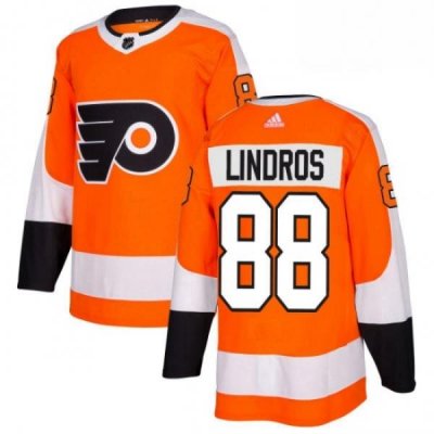 Mens Adidas Philadelphia Flyers 88 Eric Lindros Premier Orange Home NHL Jersey