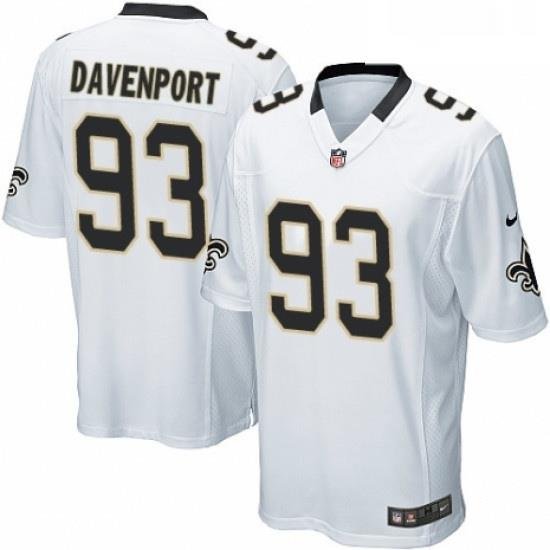 Mens Nike New Orleans Saints 93 Marcus Davenport Game White NFL Jersey