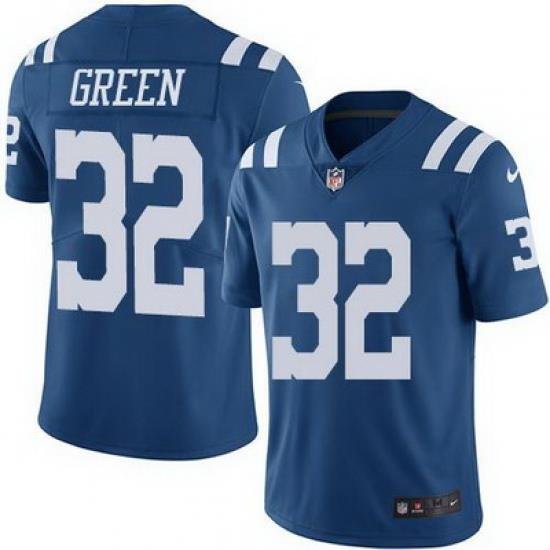 Nike Colts #32 T J Green Royal Blue Mens Stitched NFL Limited Rush Jersey