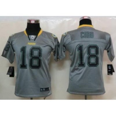 Women Nike Green Bay Packers #18 Randall Cobb Grey Lights Out Elite NFL Jerseys