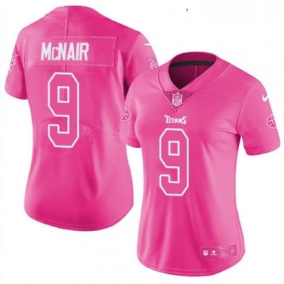 Womens Nike Tennessee Titans 9 Steve McNair Limited Pink Rush Fashion NFL Jersey