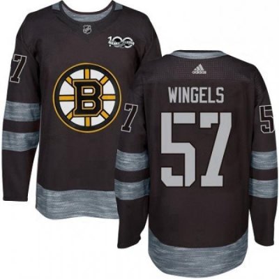 Mens Adidas Boston Bruins 57 Tommy Wingels Authentic Black 1917 2017 100th Anniversary NHL Jersey