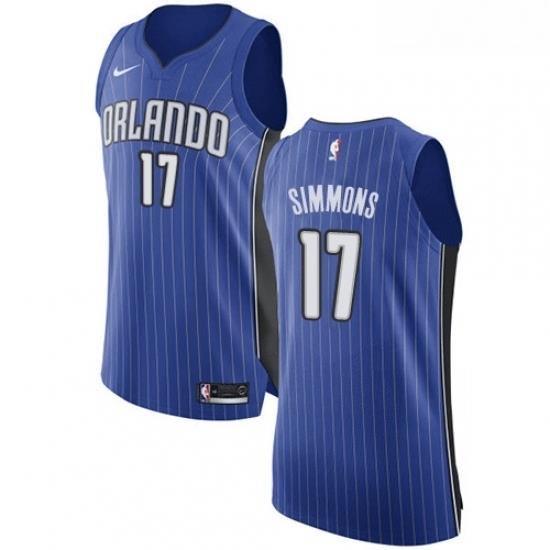 Womens Nike Orlando Magic 17 Jonathon Simmons Authentic Royal Blue Road NBA Jersey Icon Edition