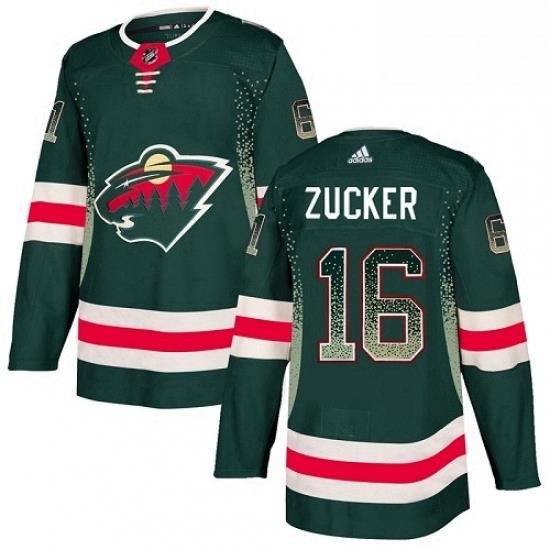 Mens Adidas Minnesota Wild 16 Jason Zucker Authentic Green Drift Fashion NHL Jersey