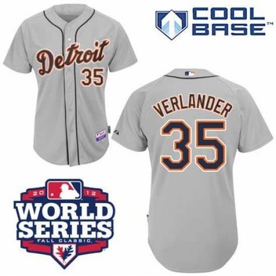 Men's Majestic #35 Justin Verlander Authentic 2012 World Series Jersey