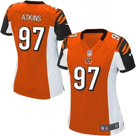 Womens Nike Cincinnati Bengals 97 Geno Atkins Game Orange Alternate NFL Jersey