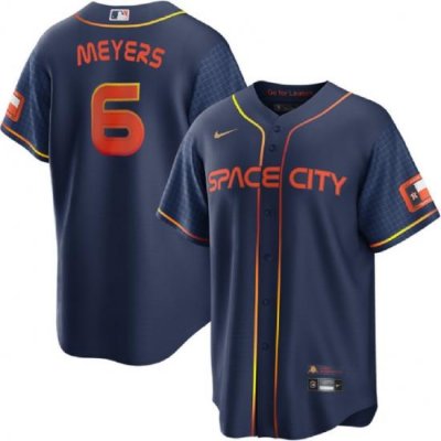 Men Houston Astros 6 Jake Meyers Navy City Connect Cool Base Stitched Baseball Jersey