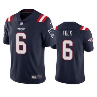 Men's New England Patriots #6 Nick Folk Navy Vapor Untouchable Limited Stitched Jersey