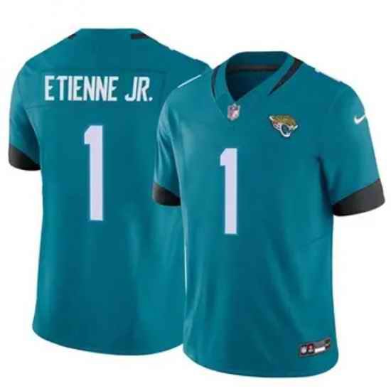 Youth Jacksonville Jaguars 1 Travis Etienne JR Teal 2024 F U S E Prowler Throwback Vapor Limited Stitched Football Jersey