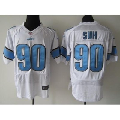 Nike Detroit Lions 90 Ndamukong Suh White Elite NFL Jersey