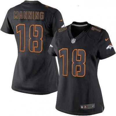 Womens Nike Denver Broncos 18 Peyton Manning Limited Black Impact NFL Jersey