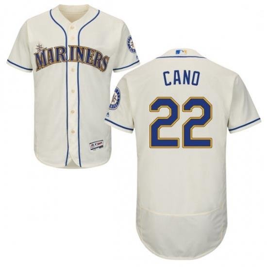 Mens Majestic Seattle Mariners 22 Robinson Cano Cream Alternate Flex Base Authentic Collection MLB Jersey