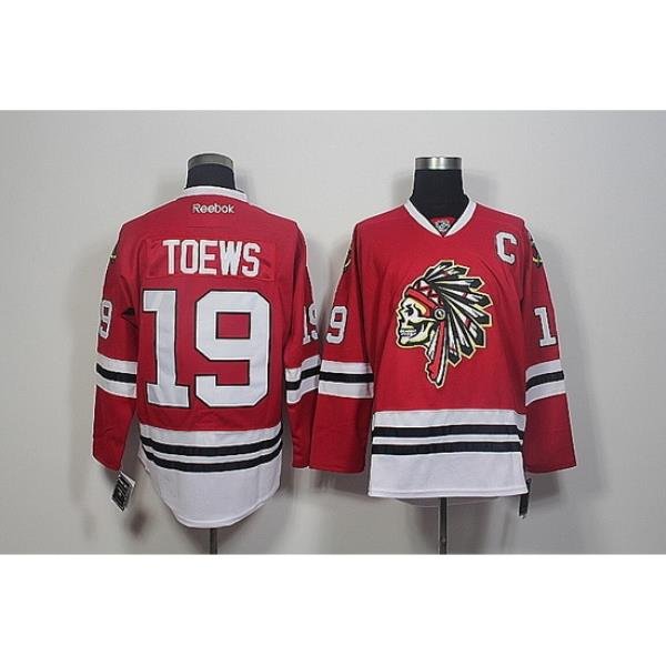 Chicago Blackhawks #19 Jonathan Toews Red Skull Reebok Authentic Stitched NHL Jersey