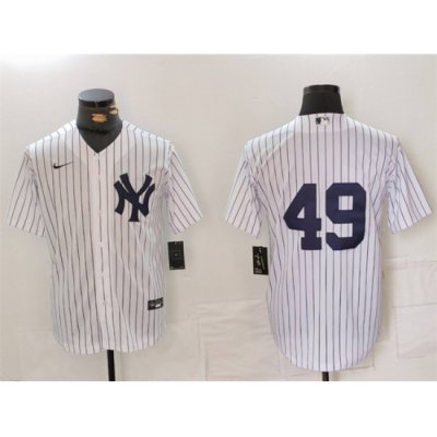 Men New York Yankees 49 Ron Guidry White Cool Base Stitched Baseball Jersey 622