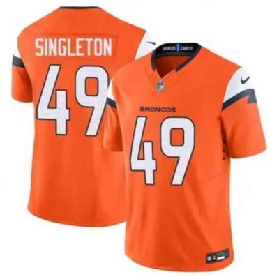 Men Denver Brocos Alex Singleton #49 Orange 2024 F U S E Stitched Limited NFL Jersey