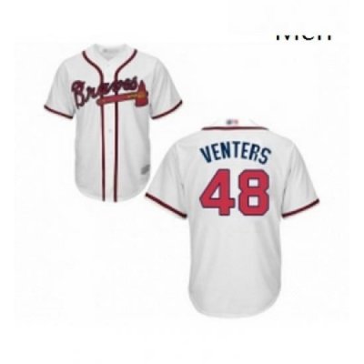 Mens Atlanta Braves 48 Jonny Venters Replica White Home Cool Base Baseball Jersey