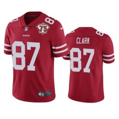 Nike San Francisco 49ers 87 Dwight Clark Red Men 75th Anniversary Stitched NFL Vapor Untouchable Limited Jersey