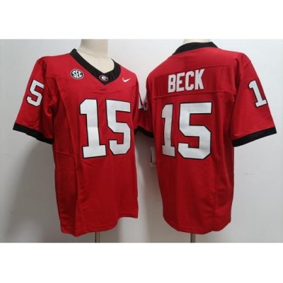 Men Women Youth Georgia Bulldogs #15 Carson Beck Red 2023 F U S E College Football Jerseys