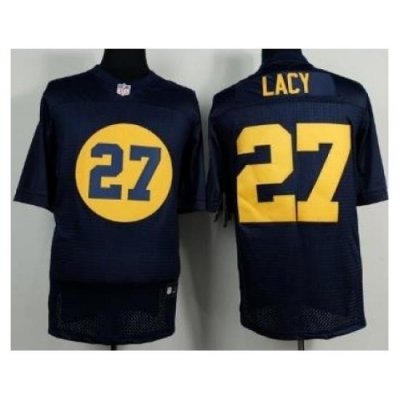 Nike Green Bay Packers 27 Eddie Lacy Blue Elite NFL Jersey