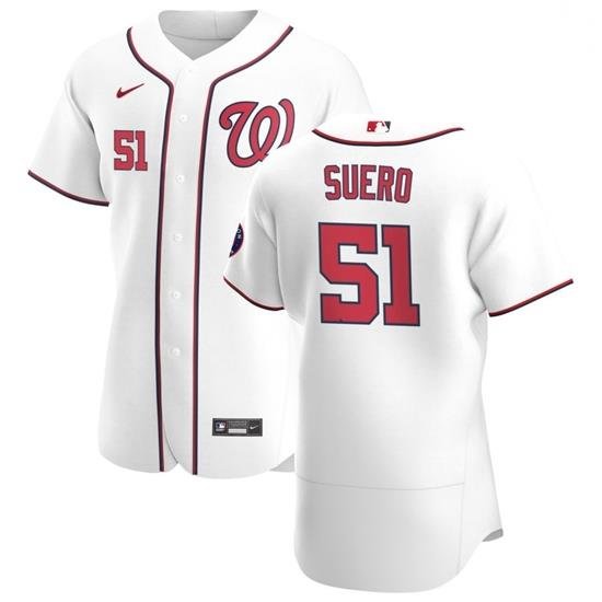 Washington Nationals 51 Wander Suero Men Nike White Home 2020 Authentic Player MLB Jersey