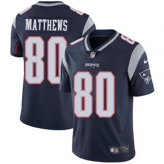 Nike Patriots #80 Jordan Matthews Navy Blue Team Color Mens Stitched NFL Vapor Untouchable Limited Jersey