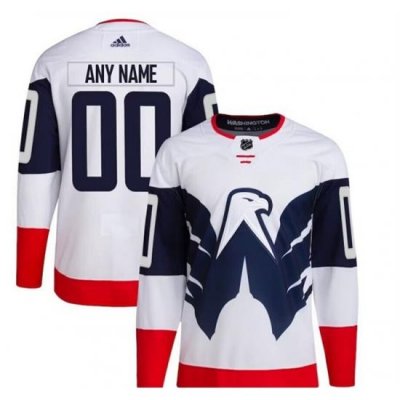 Men Women Youth Washington Capitals Custom 2023 White Navy Stadium Series Stitched Jersey