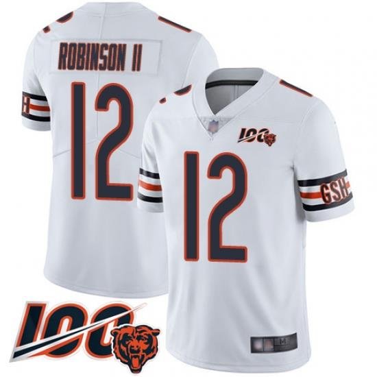 Men Chicago Bears 12 Allen Robinson White Vapor Untouchable Limited Player 100th Season Football Jersey