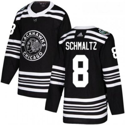 Youth Adidas Chicago Blackhawks 8 Nick Schmaltz Authentic Black 2019 Winter Classic NHL Jersey