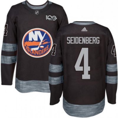 Mens Adidas New York Islanders 4 Dennis Seidenberg Premier Black 1917 2017 100th Anniversary NHL Jersey