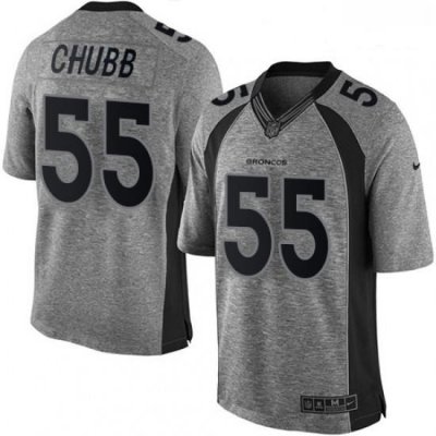 Men Nike Denver Broncos 55 Bradley Chubb Limited Gray Gridiron NFL Jersey