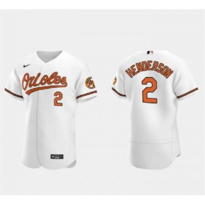 Men Baltimore Orioles 2 Gunnar Henderson White Flex Base Stitched Baseball Jersey