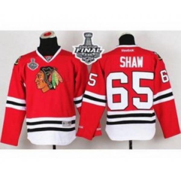 youth nhl jerseys chicago blackhawks #65 shaw red[2015 stanley cup]