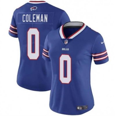 Women Buffalo Bills 0 Keon Coleman Blue Vapor Stitched Football Jersey