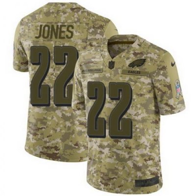 Nike Eagles #22 Sidney Jones Camo Mens Stitched NFL Limited 2018 Salute To Service Jersey