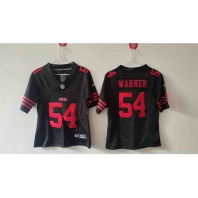 Women San Francisco 49ers 54 Fred Warner Black F U S E Vapor Untouchable Stitched Jersey