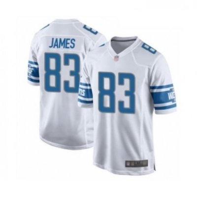 Men Detroit Lions 83 Jesse James Game White Football Jersey