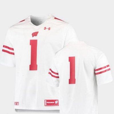 Men Wisconsin Badgers White College Football Team Replica Jersey