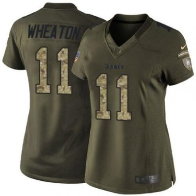 Nike Steelers #11 Markus Wheaton Green Womens Stitched NFL Limited Salute to Service Jersey