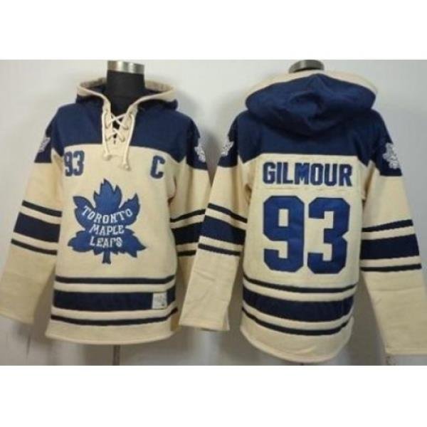 Toronto Maple Leafs 93 Doug Gilmour Cream Stitched NHL Sawyer Hooded Sweatshirt