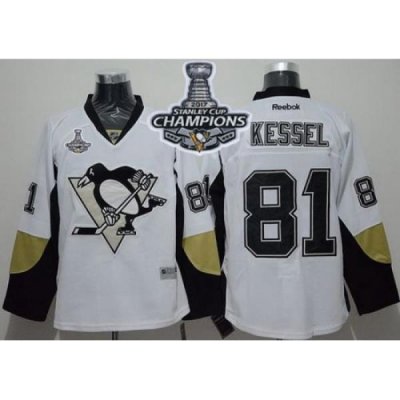 Penguins #81 Phil Kessel White Away 2017 Stanley Cup Finals Champions Stitched NHL Jersey