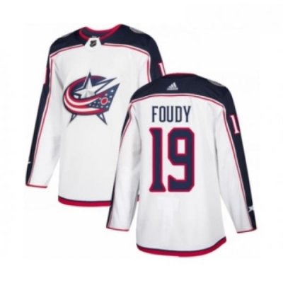 Youth Adidas Columbus Blue Jackets 19 Liam Foudy Authentic White Away NHL Jersey