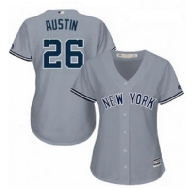 Womens Majestic New York Yankees 26 Tyler Austin Authentic Grey Road MLB Jersey