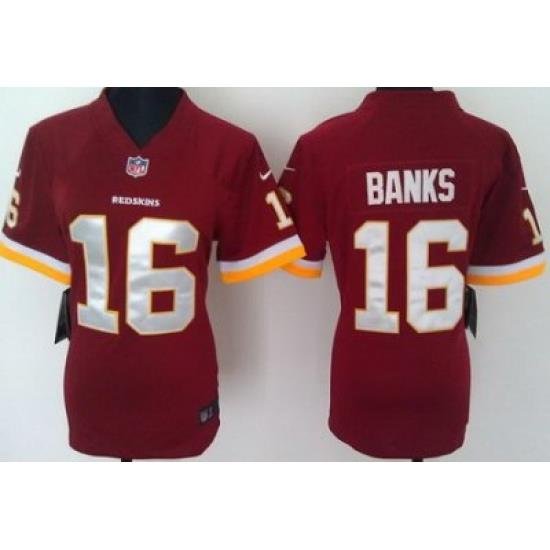 Women Nike Washington Redskins 16 Banks Red NFL Jersey