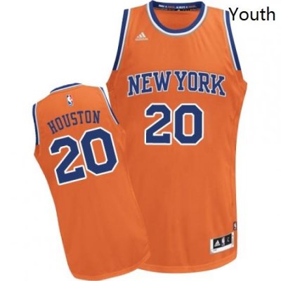 Youth Adidas New York Knicks 20 Allan Houston Swingman Orange Alternate NBA Jersey