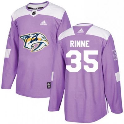 Mens Adidas Nashville Predators 35 Pekka Rinne Authentic Purple Fights Cancer Practice NHL Jersey