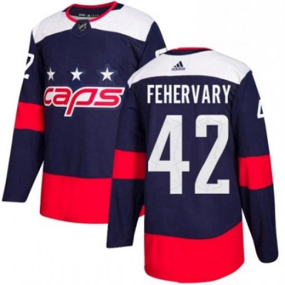 Youth Adidas Washington Capitals 42 Martin Fehervary Authentic Navy Blue 2018 Stadium Series NHL Jersey