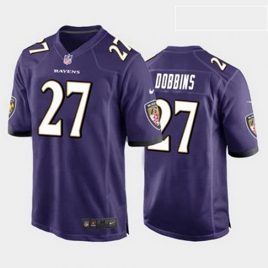 men j.k. dobbins baltimore ravens purple game jersey