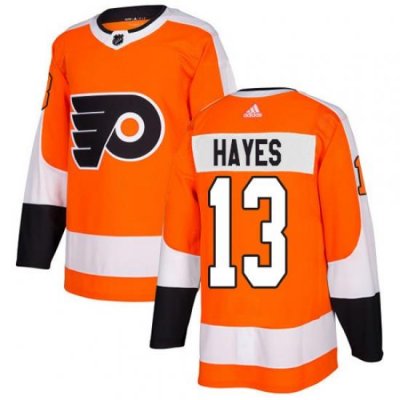 Men Philadelphia Flyers #13 Kevin Hayes Orange Home Authentic Stitched NHL Jersey