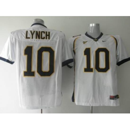 Golden Bears #10 Marshawn Lynch White Embroidered NCAA Jersey